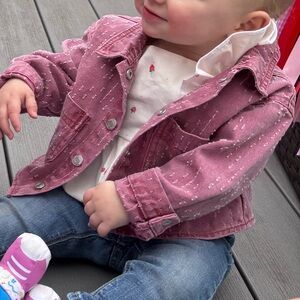 Pink Zara Jean Jacket - Worn once - Size 12-18 months